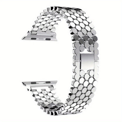Fashionable Stainless Steel Apple Watch Strap | Series 3 to Ultra | Secure Jewelry Clasp | Perfect Gift Choice