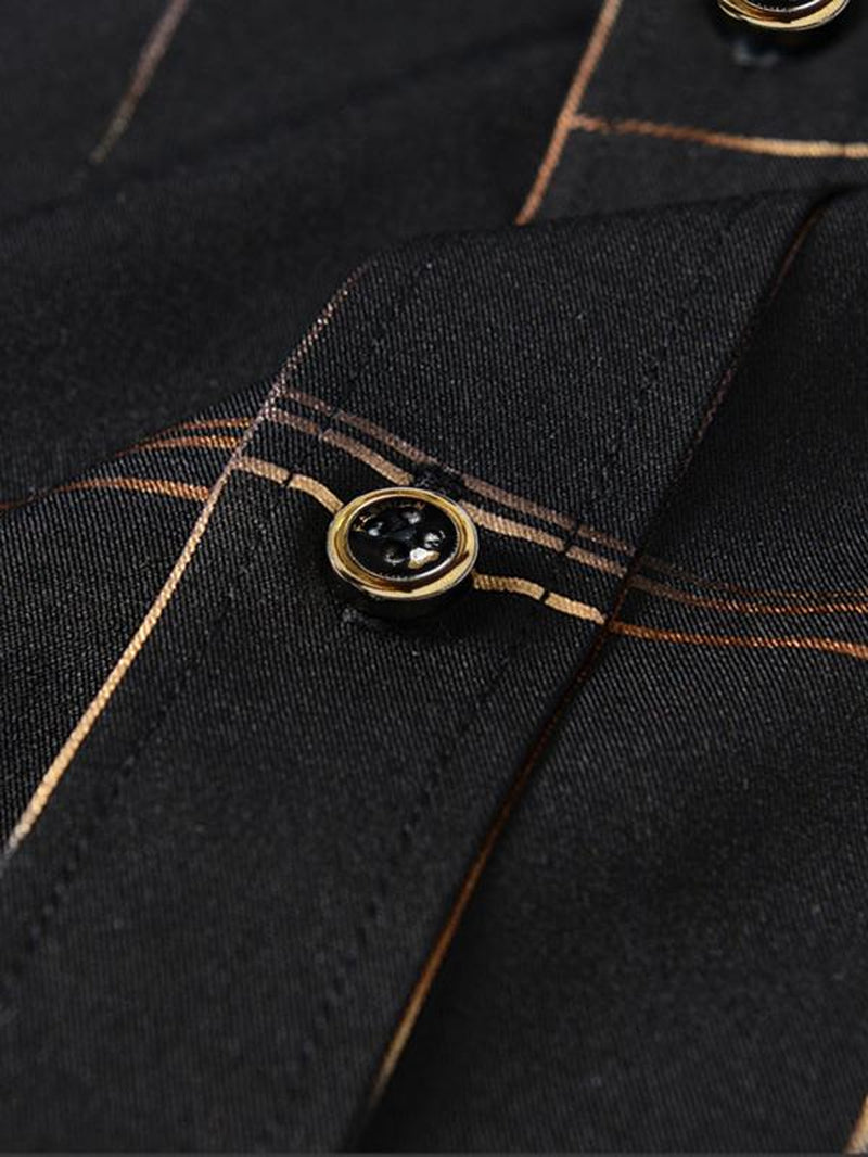 Men'S All over Print Long Sleeve Dress Shirt, Regular Fit Casual Business Collared Button Shirt for Work Office, Fashion Men'S Clothes for All Seasons, Button Decor Shirts