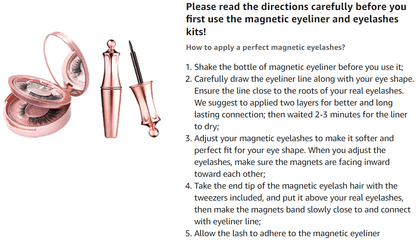5 Pairs Magnetic Eyelashes And Eyeliner Kit Reusable 3D Magnetic False Lashes Extension No Glue Needed - Eyes Makeup Sets for Mother