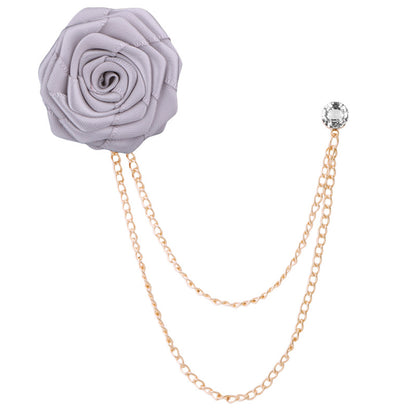 Men's Wedding Ceremony Groom Brooch - Handmade Rose Chain Brooch - For Grooms - Perfect for Wedding Occasions - Ideal Gift for Weddings & Anniversaries