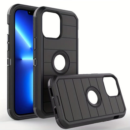 Heavy Duty Anti-Fall iPhone 12 13 14 15 Back Clip Mobile Phone Case for iPhone15promax iPhone14promax Three-in-One Holder