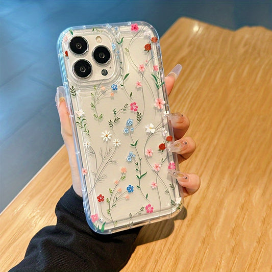 Multi-color flower branch suitable for Apple 13 mobile phone case iphone14pro frosted 13max anti-fall 14plus new Men's 7/8plus Women's silicone 11 soft case 12promax full package 13 thickened 14promax protective case x/xs len