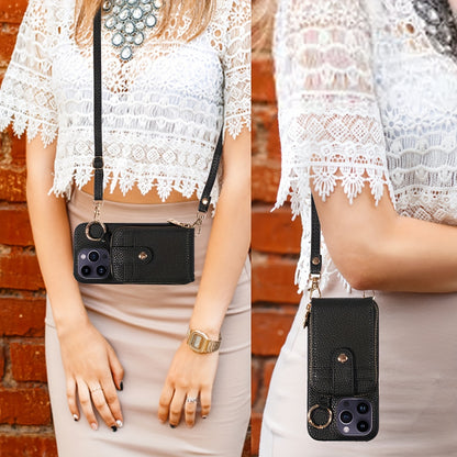 Phone Case Cover Anti-Fall Card Holder Crossbody Bag, For IPhone 15/15Plus/15Pro/15ProMax, IPhone 14/14Plus/14Pro/14ProMax, With Hook, With Long Lanyard Multifunctional Zipper Card Storage Leather Phone Case Cover