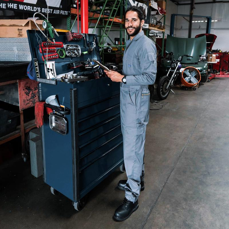 HISEA Men'S Work Coverall - Long Sleeve Stain & Wrinkle Resistant Jumpsuit with Multiple Pockets for Construction, Mechanics & Industrial Work