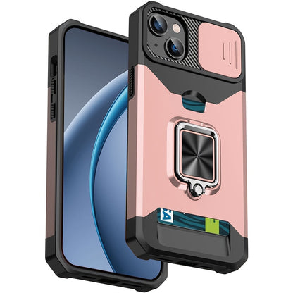 Heavy-Duty Shockproof Phone Case with a Metal Stand And Card Slot, Compatible with for iphone 17 Pro Max, 16 Pro Max, 15 Pro Max, And 14 Pro Max.