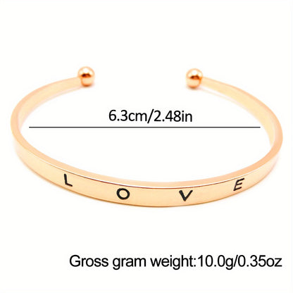 1pc/2pcs/set Women's Watch Hiphop Golden Fashion Quartz Watch & Love Bangle, Valentines Gift For Her