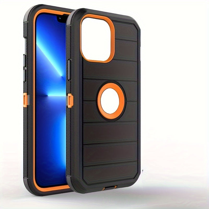 Heavy Duty Anti-Fall iPhone 12 13 14 15 Back Clip Mobile Phone Case for iPhone15promax iPhone14promax Three-in-One Holder