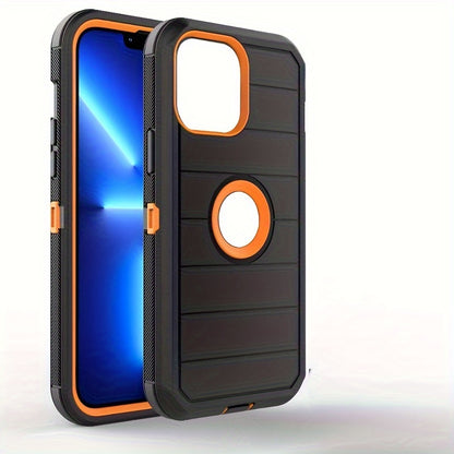 Heavy Duty Anti-Fall iPhone 12 13 14 15 Back Clip Mobile Phone Case for iPhone15promax iPhone14promax Three-in-One Holder