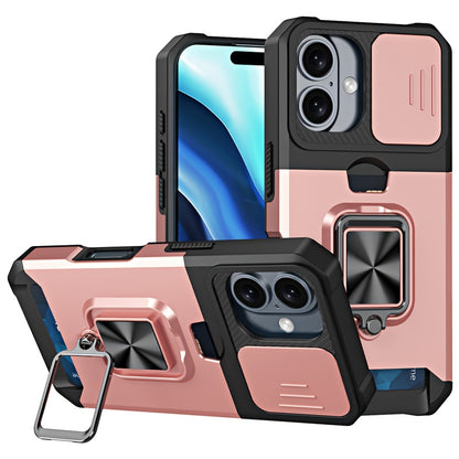 Heavy-Duty Shockproof Phone Case with a Metal Stand And Card Slot, Compatible with for iphone 17 Pro Max, 16 Pro Max, 15 Pro Max, And 14 Pro Max.