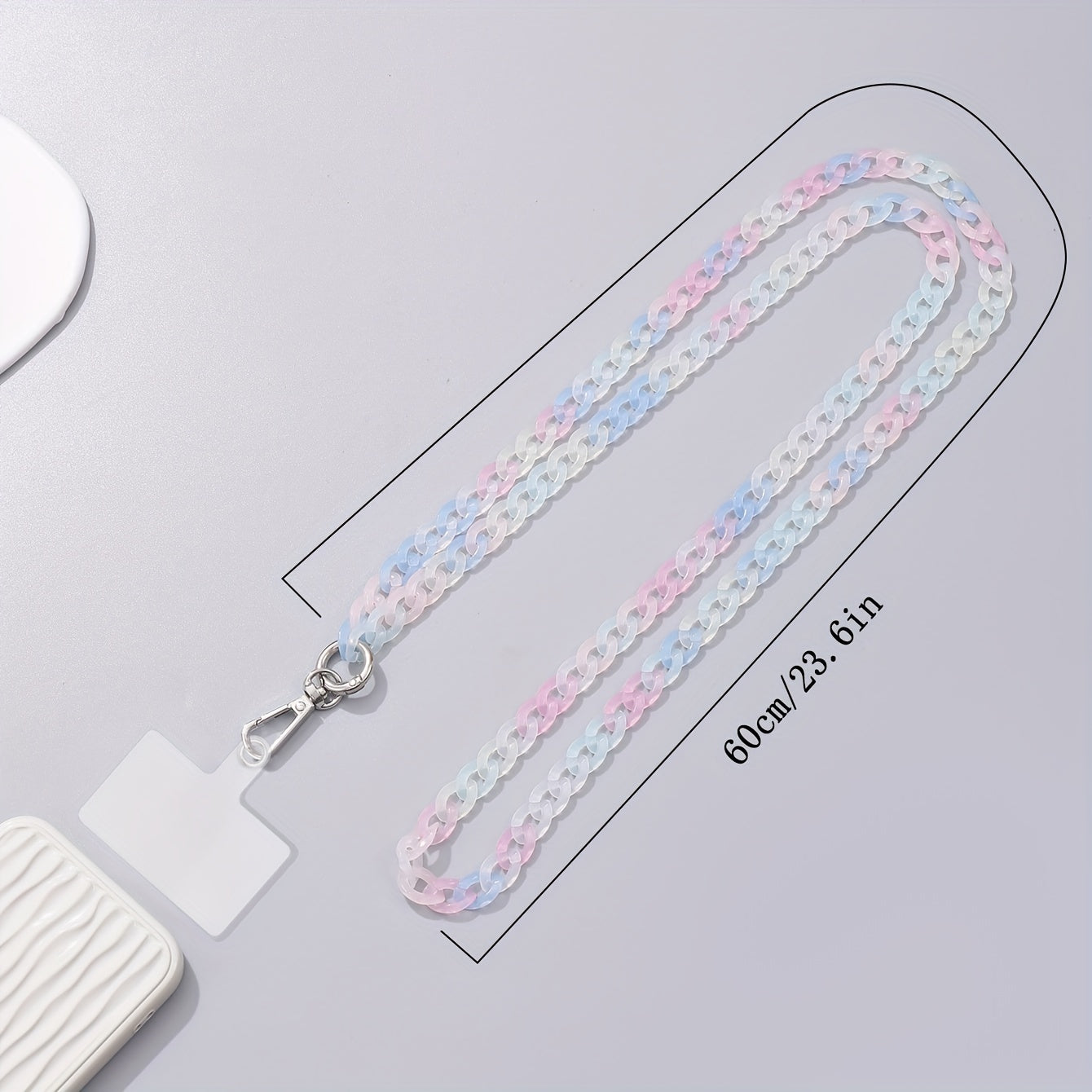 1pc Color Acrylic Cross-body 120cm/ 47.24inch Chain Phone Case Jewelry Pendant Shoulder Strap Chain
