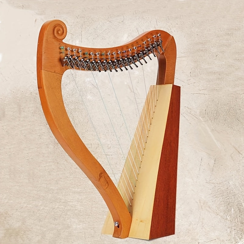 19 String 15 String Lyre Harp Mahogany Solid Wooden High Quality Portable Musical Instrument Stringed Instrument with Tuning Wrench Eid Al-Adha Mubarak