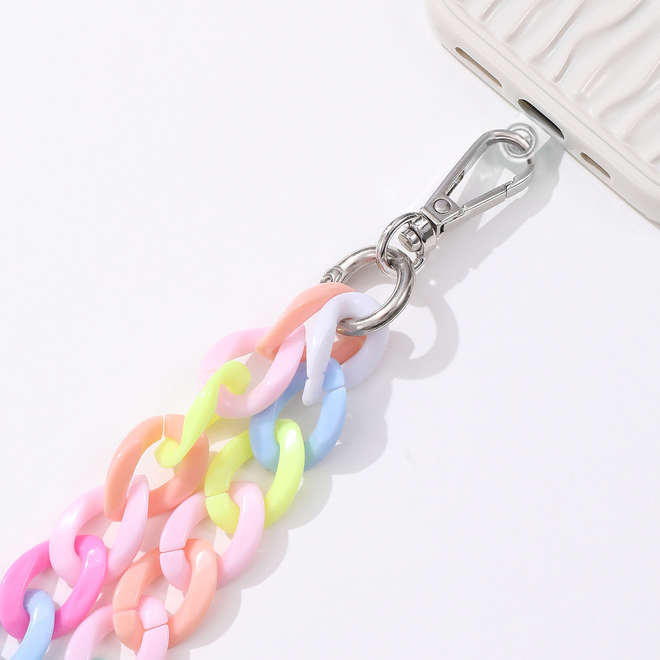 1pc Color Acrylic Cross-body 120cm/ 47.24inch Chain Phone Case Jewelry Pendant Shoulder Strap Chain