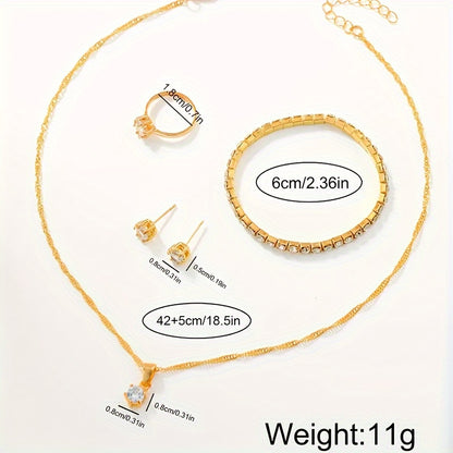 1 Piece Of Ladies' Quartz Watch And 6 Pieces Of Jewelry