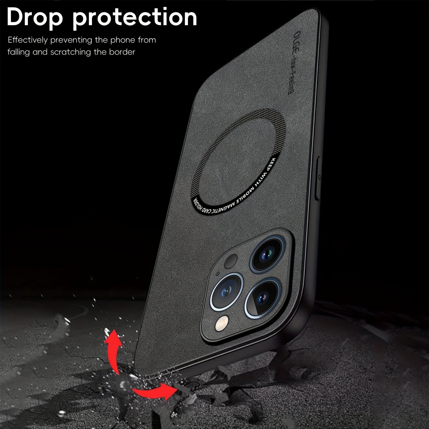 Yamba Artificial Leather Magnetic Phone Case Suitable For IPhone 15promax/15pro/15plus/15/14pro/13pro/13/12 Protective Case