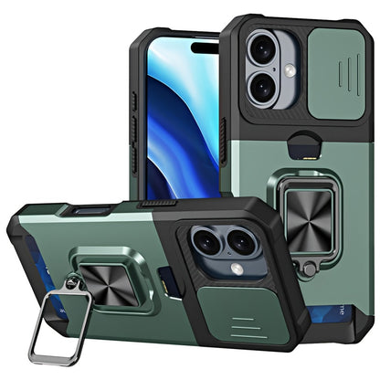 Heavy-Duty Shockproof Phone Case with a Metal Stand And Card Slot, Compatible with for iphone 17 Pro Max, 16 Pro Max, 15 Pro Max, And 14 Pro Max.