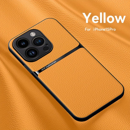 Litchi Pattern PU Leather Phone Case For Iphone15promax With Built-in Magnetic Suction 14 Promax Luxury Style 11 PU Leather 13 Promax Full Package Fall Protection Case