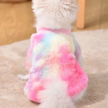 Pet Dog Puppy Cat Clothes Schnauzer Teddy Bichon Pomeranian  Dog Autumn Winter -Lined Warm Anti-Shedding Sweatshirt