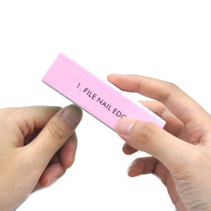 5pcs Colorful 4-Sided Sponge Nail Polish Buffers Multifunctional Professional Sandpaper Nail File Edge Grinder Nail Care Tools