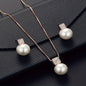 Fashionable Women'S Imitation Pearl Necklace And Earring Jewelry Set, Featuring a Simple Square Rhinestone Pendant And Stud Earrings, Perfect As a Two-Piece Accessory Gift for Birthdays, Parties, Celebrations, And Holidays, I
