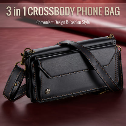 New Wallet Phone Case Wrist Shoulder Strap Lanyard Flip Magnetic Clasp Card Holder Kickstand Women Small Crossbody Handbag For Samsung Galaxy Note10+ 20 S24 S23 S22 S21 S20 S10 Plus Ultra FE Coin Purse A01 A04 A12 A13 A14 A22