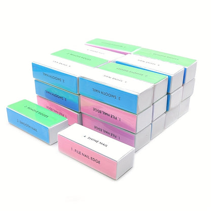 5pcs Colorful 4-Sided Sponge Nail Polish Buffers Multifunctional Professional Sandpaper Nail File Edge Grinder Nail Care Tools