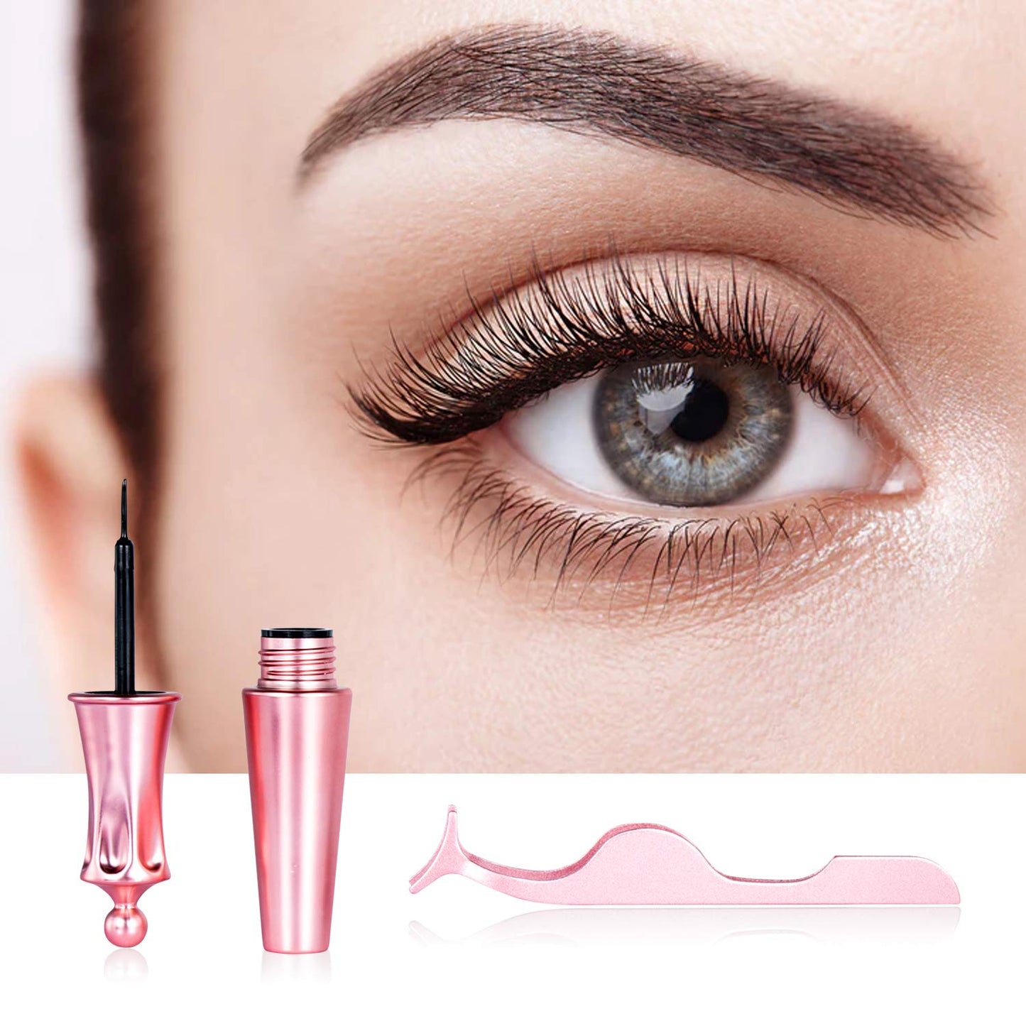 5 Pairs Magnetic Eyelashes And Eyeliner Kit Reusable 3D Magnetic False Lashes Extension No Glue Needed - Eyes Makeup Sets for Mother