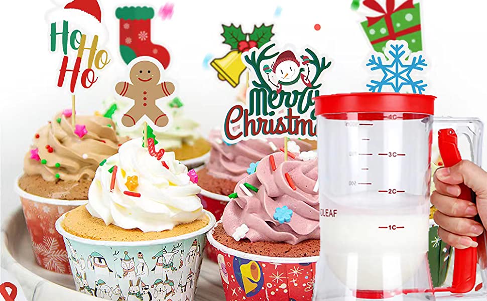 1pc Pancake Cupcake Batter Dispenser, Batter Separator Bakeware Maker with Measuring Label, Perfect Baking Tool for Cupcakes, Waffles, Muffin Mix, or Any Baked Goods
