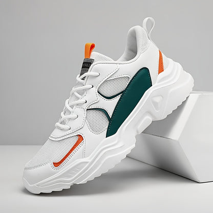 Men's Fashion Platform Sneakers - Casual Athletic Dad Shoes, Height-Increasing Breathable Mesh, Anti-Slip EVA Sole, Suitable for Running and Outdoor Activities, Thick-Soled Walking Shoes