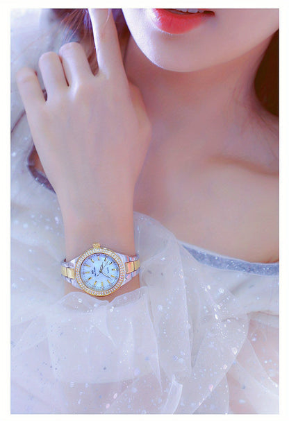 Rhinestone Decor Quartz Watch Casual Analog Party Dress Watch, Gift For Mother's Day Valentine's Day