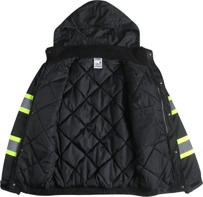 High Visibility Reflective Jackets for Work, Waterproof Class 3 with Pockets, Mens Work Construction Coat for Cold Weather Safety Jacket
