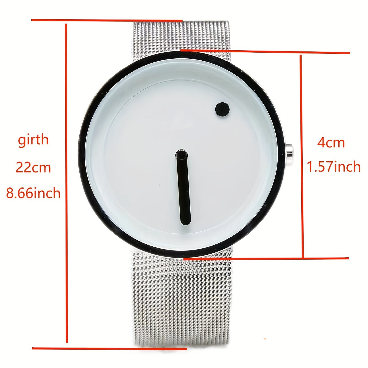 Stylish Round Pointer Quartz Watch - Minimalist Design, Accurate Timekeeping, Mesh Stainless Steel Watchband, Novelty Electronic Wristwatch for Men and Women - Perfect Accessory for Daily Wear