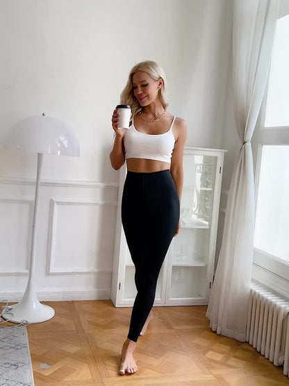 Women'S High-Waist Double-Breasted Tummy Control Leggings - Thickened, Stretchy, Button Closure, Olive Green, Long Length, All-Season Skinny Jeans for Butt Lifting & Belly Smoothing, High Waisted Leggings, Butt Lifting Appare