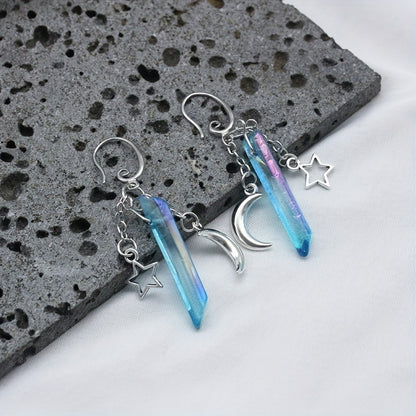 Gothic Style Moon Pendant Dangle Earrings Witch Jewelry Halloween Accessories Earrings Hook Earrings