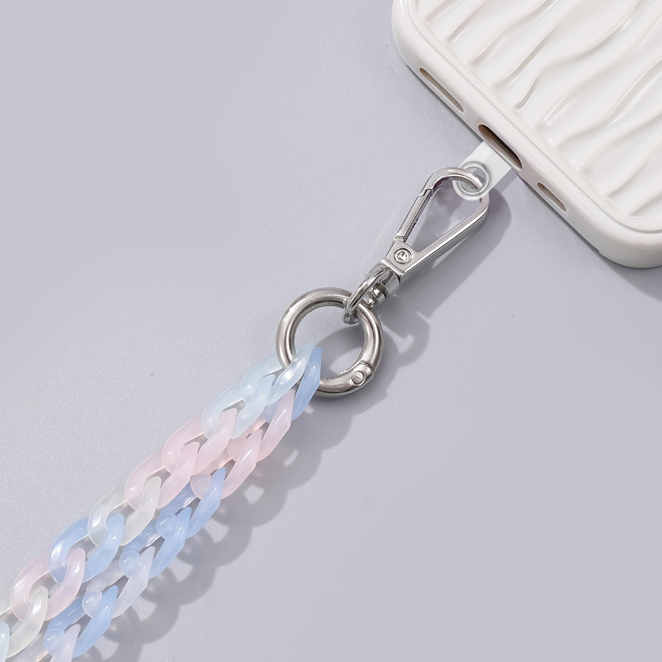 1pc Color Acrylic Cross-body 120cm/ 47.24inch Chain Phone Case Jewelry Pendant Shoulder Strap Chain