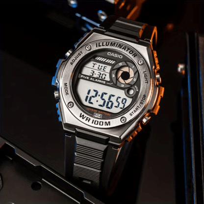 CASIO Authentic Quartz Watch - Original Design with Calendar, 50M Water Resistant, Analog Dial - Stylish Genuine Leather Strap for Men and Women