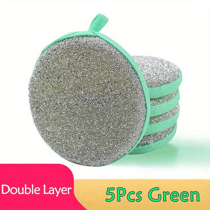 5/10pcs Double-Sided Dishwashing Sponges for Pots and Pans - Effortless Kitchen Cleaning with Durable Polyester Sponges