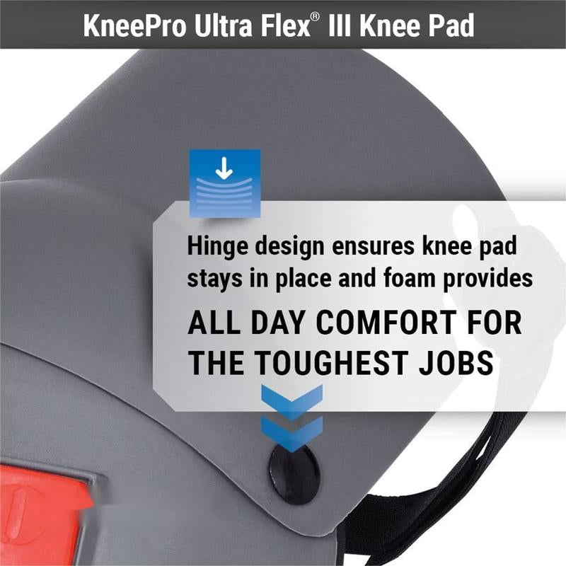 Ultra Flex III Kneepro Knee Pads for Construction, Gardening, Roofing, Work, Flooring - Pro Protection & Comfort for Men & Women Safety