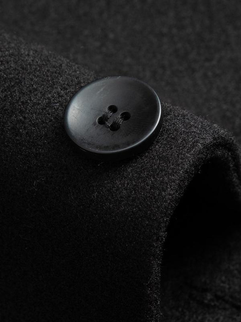 Men'S Solid Button Front Stand Collar Coat, Regular Fit Casual Long Sleeve Outerwear for Fall & Winter, Men'S Clothes for Daily Wear, Work Office Jacket