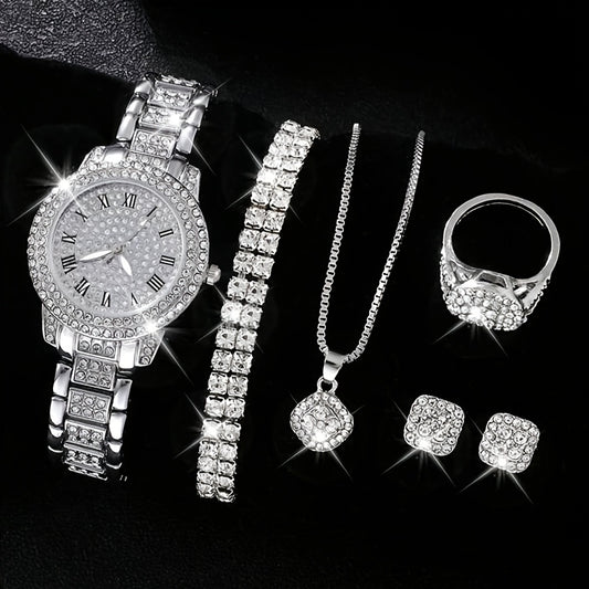 1 Piece Of Ladies' Quartz Watch And 6 Pieces Of Jewelry