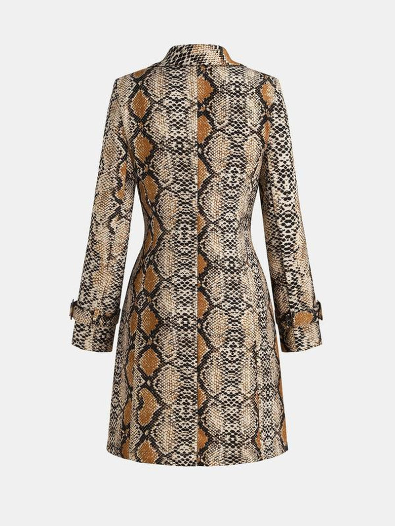 YOZY Women'S Leopard Print Double Button Lapel Blazer Jackets, Elegant Long Sleeve Outerwear for Work Office Business, Ladies Clothes for All Seasons, Fall & Winter Clothes