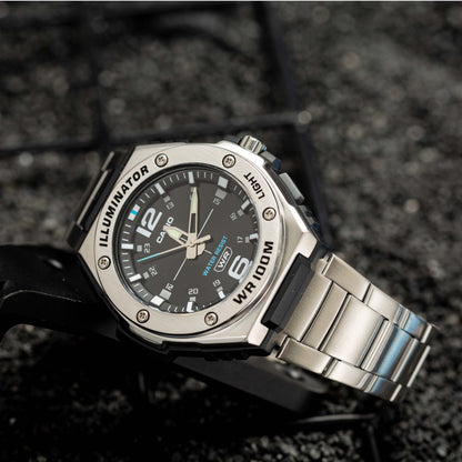 CASIO Authentic Quartz Watch - Original Design with Calendar, 50M Water Resistant, Analog Dial - Stylish Genuine Leather Strap for Men and Women