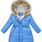 Children's Winter New Style Thickened Glossy Hooded Jacket for Boys and Girls, Mid-Length