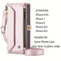 New Wallet Phone Case Wrist Shoulder Strap Lanyard Flip Magnetic Clasp Card Holder Kickstand Women Small Crossbody Handbag For Samsung Galaxy Note10+ 20 S24 S23 S22 S21 S20 S10 Plus Ultra FE Coin Purse A01 A04 A12 A13 A14 A22