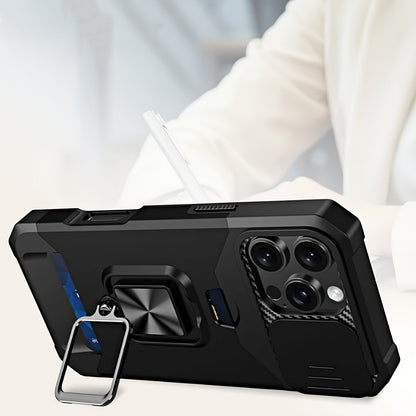 Heavy-Duty Shockproof Phone Case with a Metal Stand And Card Slot, Compatible with for iphone 17 Pro Max, 16 Pro Max, 15 Pro Max, And 14 Pro Max.