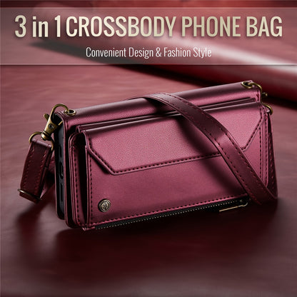 Long Lanyard PU Flip Leather Phone Case For IPhone 15 14 13 12 11Pro Max Mini XR XS 8 7 Plus SE 2022 Zipper Wallet Card Bags Cover