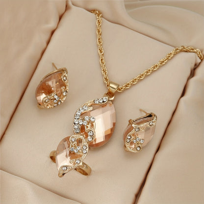 5pcs/set Women's Watch Quicksand Oval Pointer Quartz Watch Analog PU Leather Wrist Watch & Jewelry Set, Gift For Mom Her