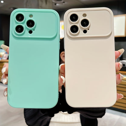 Luxury Solid Color TPU Shockproof Phone Case For IPhone 14 Pro Max 13 12 15 Pro Max Lens Protection Bumper Rear Cover For IPhone 11 Pro Max X XS XR 8 7 Plus Case