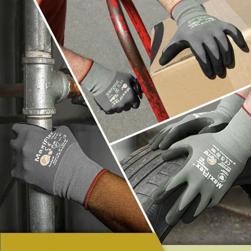 Maxiflex Ultimate 12 Pairs Micro-Foam Nitrile Work Gloves Heavy-Duty Construction Gear & Safety Ultra-Lightweight Breathable Flexible Abrasion Resistant for Men