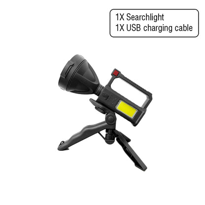 3 Style USB Rechargeable, LED Spotlight Flashlights, High Lumens, Upgraded XHP70/XHP50/XPE, Bright Searchlight with 4 Modes, Portable Torch for Camping, Hiking, Fishing, Hunting Adventure Patrol Lantern with Bracket
