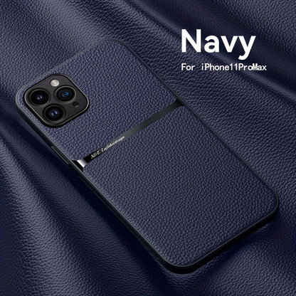 Litchi Pattern PU Leather Phone Case For Iphone15promax With Built-in Magnetic Suction 14 Promax Luxury Style 11 PU Leather 13 Promax Full Package Fall Protection Case